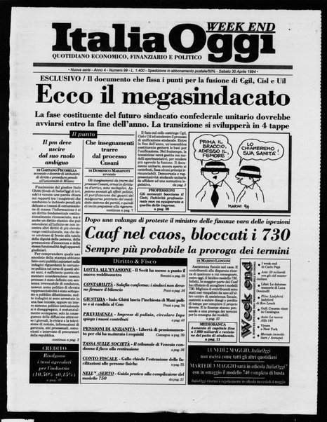 Italia oggi : quotidiano di economia finanza e politica